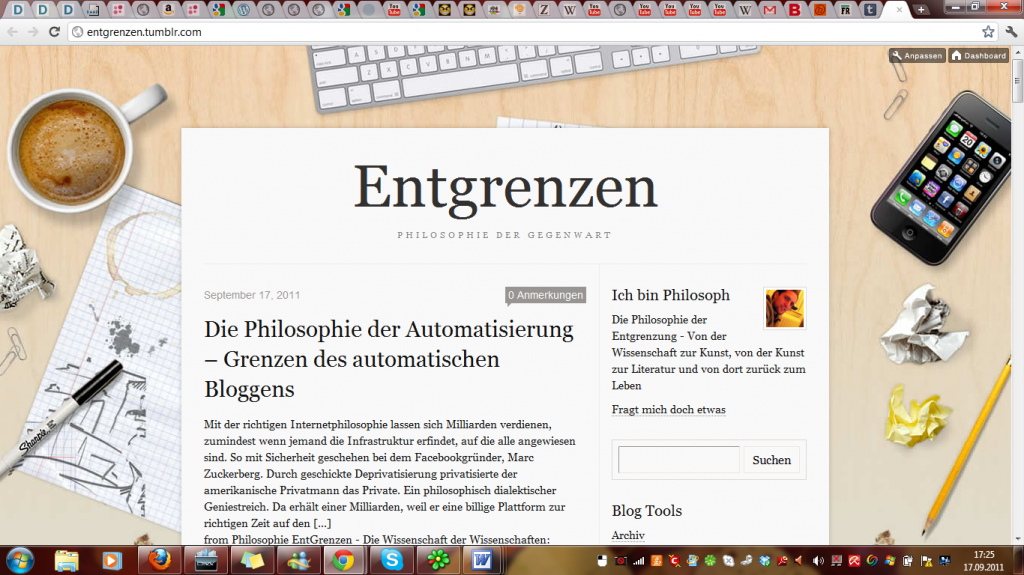 Die Arbeitsseite von Entgrenzen und meiner Philosophie